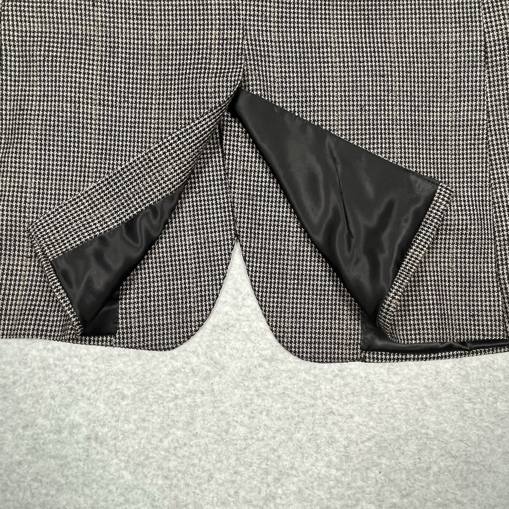 Jos A Bank Men's 44R‎ Blazer Sport Coat Black Gray Houndstooth Check Silk Wool - Picture 8 of 13